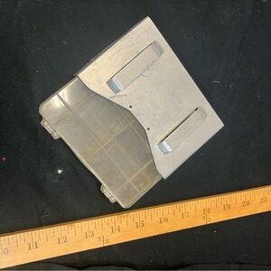 Vintage Metal and Plastic Storage Clip Box - Silver & Clear fishing tackle box